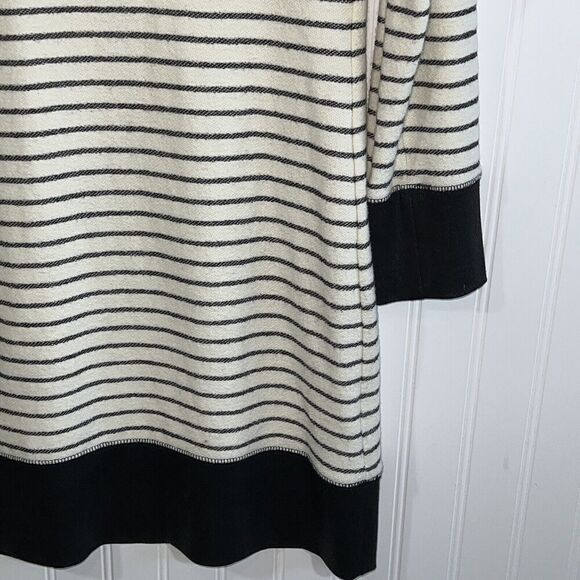 Red 23 Long Sleeve Striped Dress With Textures Hem - Cowl Drawstring Neck Size M - Picture 4 of 12